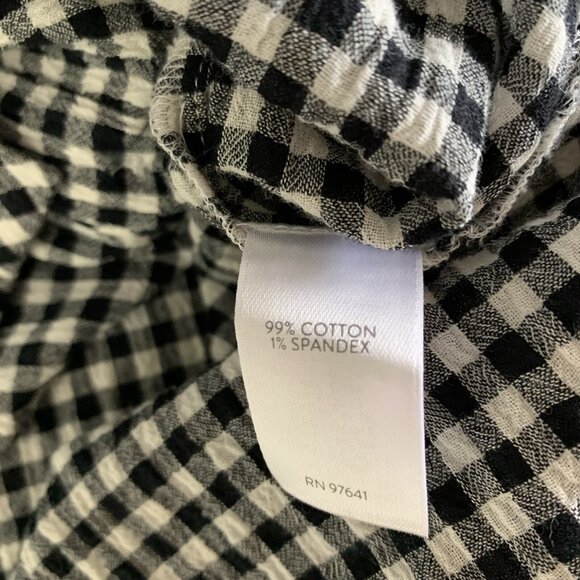 J Jill Button Down Shirt Medium Black White Long Sleeve Workwear Casual - Picture 5 of 5